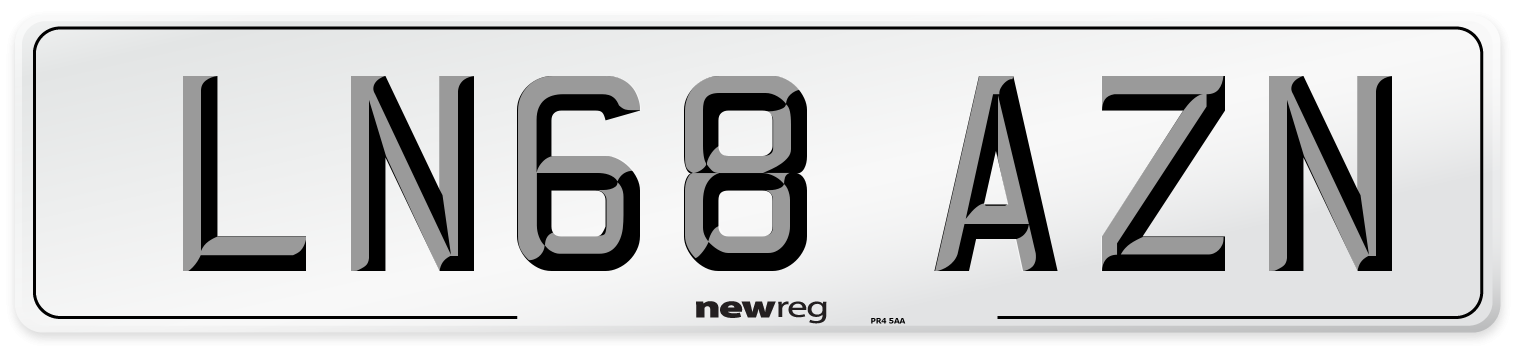 LN68 AZN Number Plate from New Reg